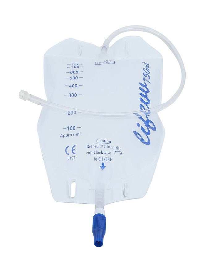 Lifevv 3 Pack Urine Drainage Bag, Nephrostomy Bag with Twist Drain Valve, 20'' Silicone Tube and Cloth Backing (750ML) - Image 3